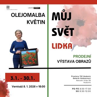 Prodejní výstava obrazů olejomalby květin. Vernisáž proběhne 8. 1. v 18:00 